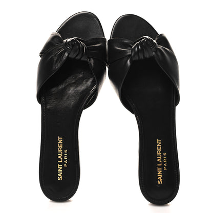 Saint Laurent Incrociato Muriel Bianca Slide Sandals 37.5 Black 2 of 9