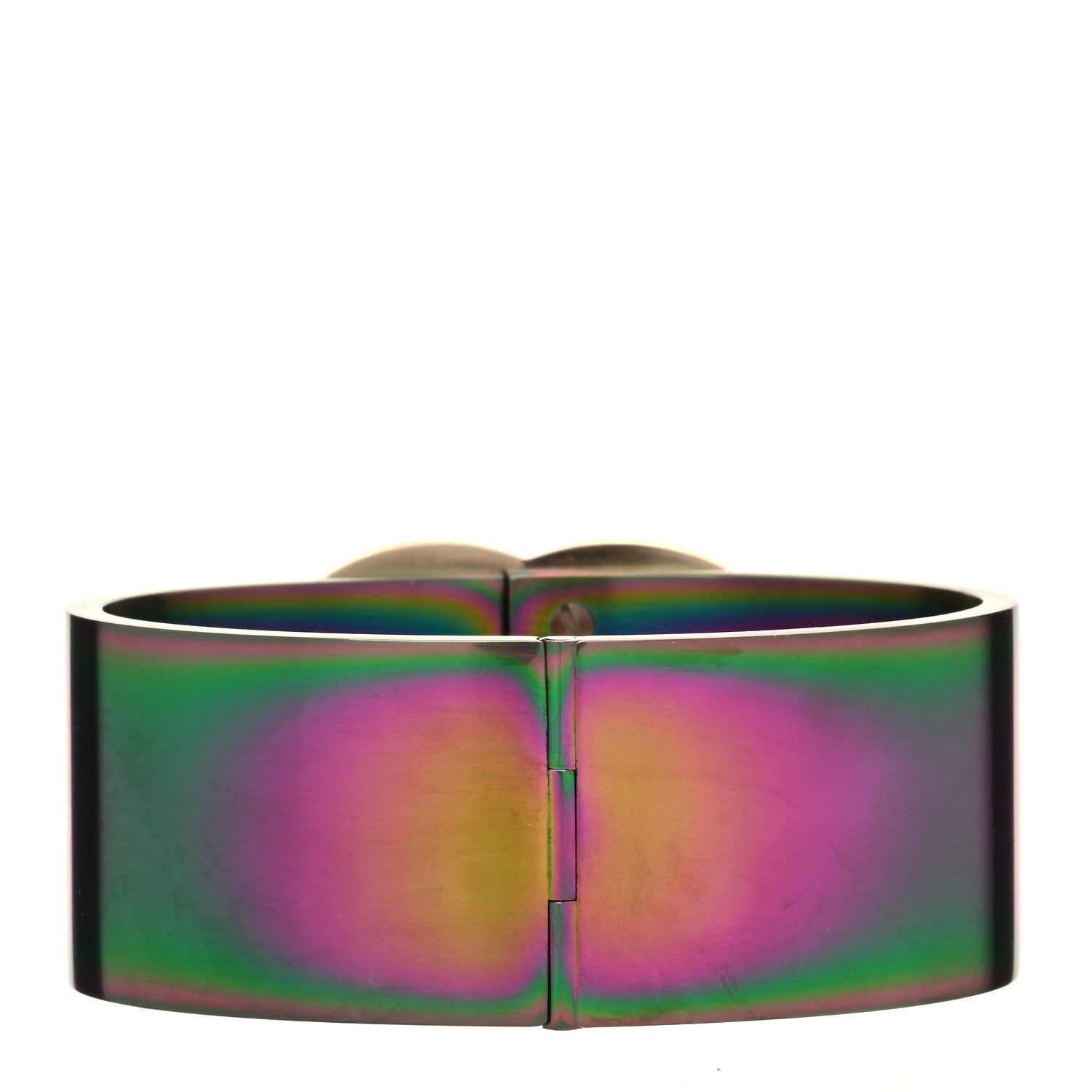 Chanel Metal Iridescent CC Cuff M Gold 3 of 5