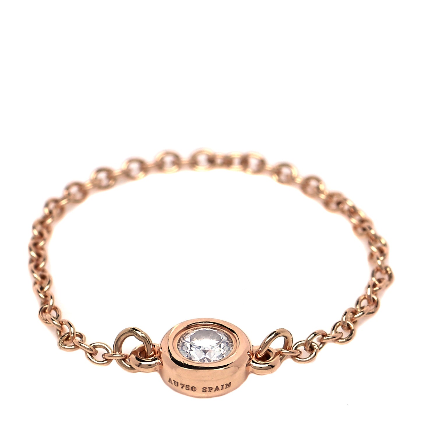 18K Rose Gold Diamond .07ct Elsa Peretti Diamonds By The Yard Ring 51 5.75