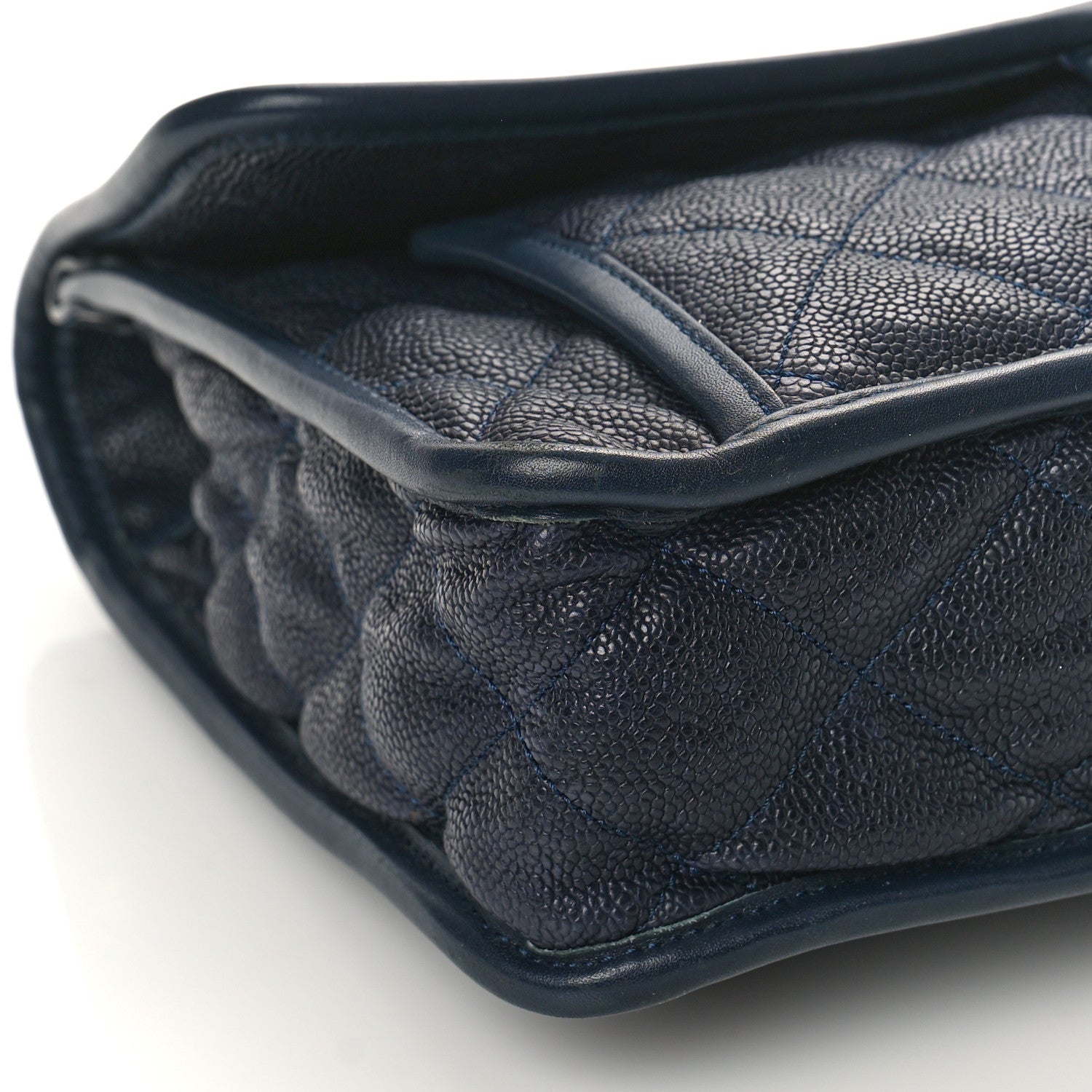 Chanel Caviar Quilted Medium French Riviera Flap Dark Navy Blue 8 of 10
