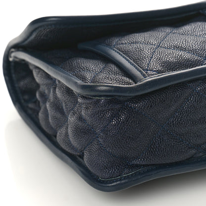 Chanel Caviar Quilted Medium French Riviera Flap Dark Navy Blue 8 of 10