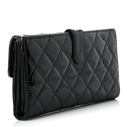 Chanel Patent Quilted Large Brilliant Flap Wallet Black 3 of 10