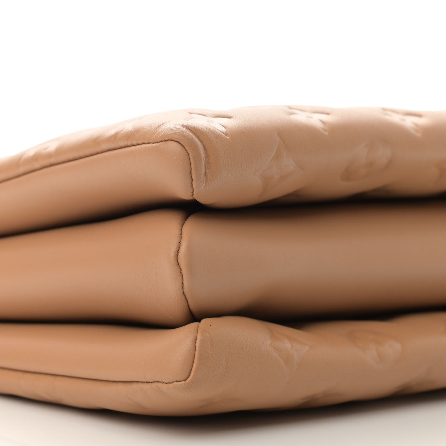 Lambskin Embossed Monogram Coussin PM Camel