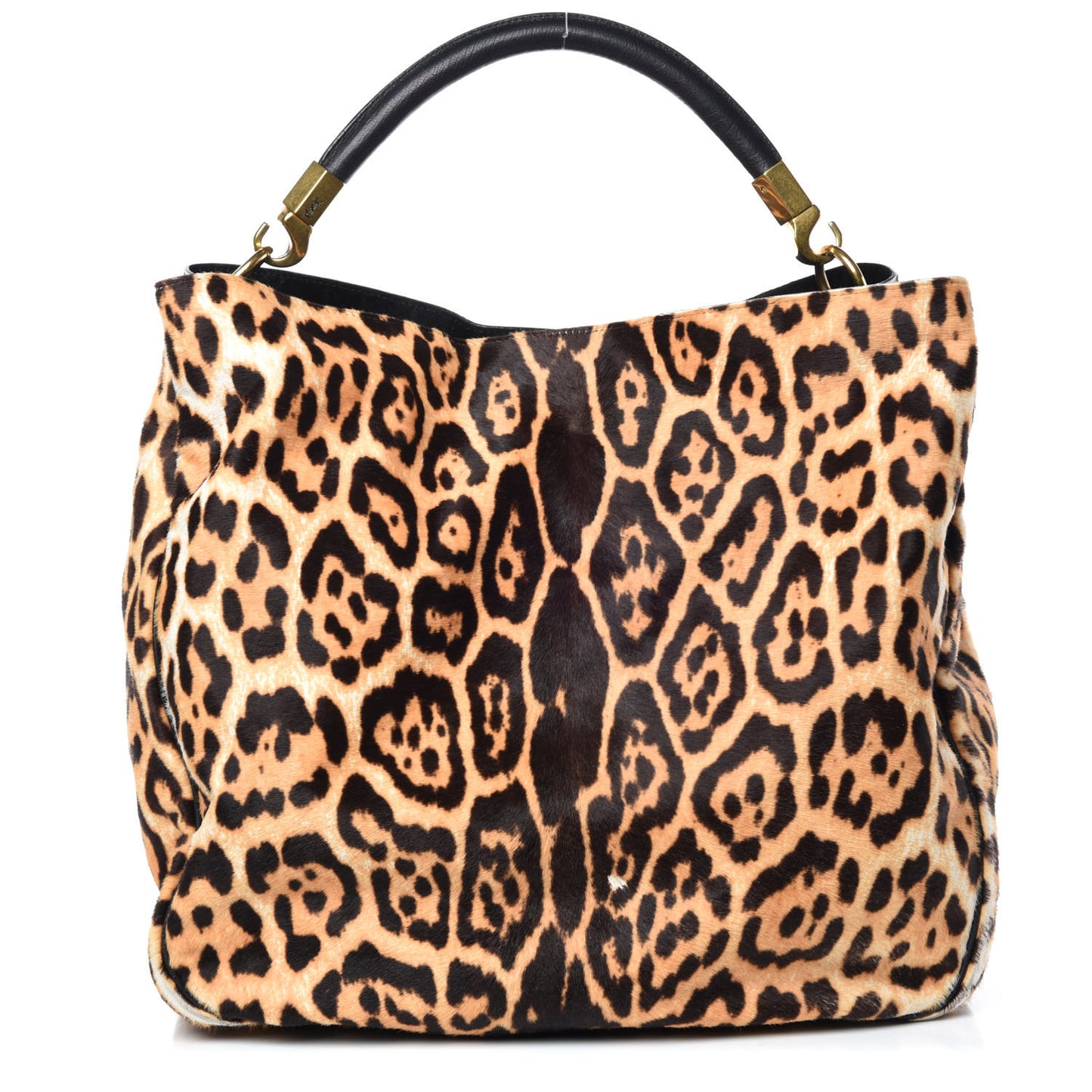 Calf Hair Leopard Print Large Roady Hobo