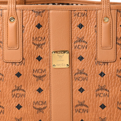 MCM Visetos Medium Liz Reversible Shopper Tote Cognac 16 of 18