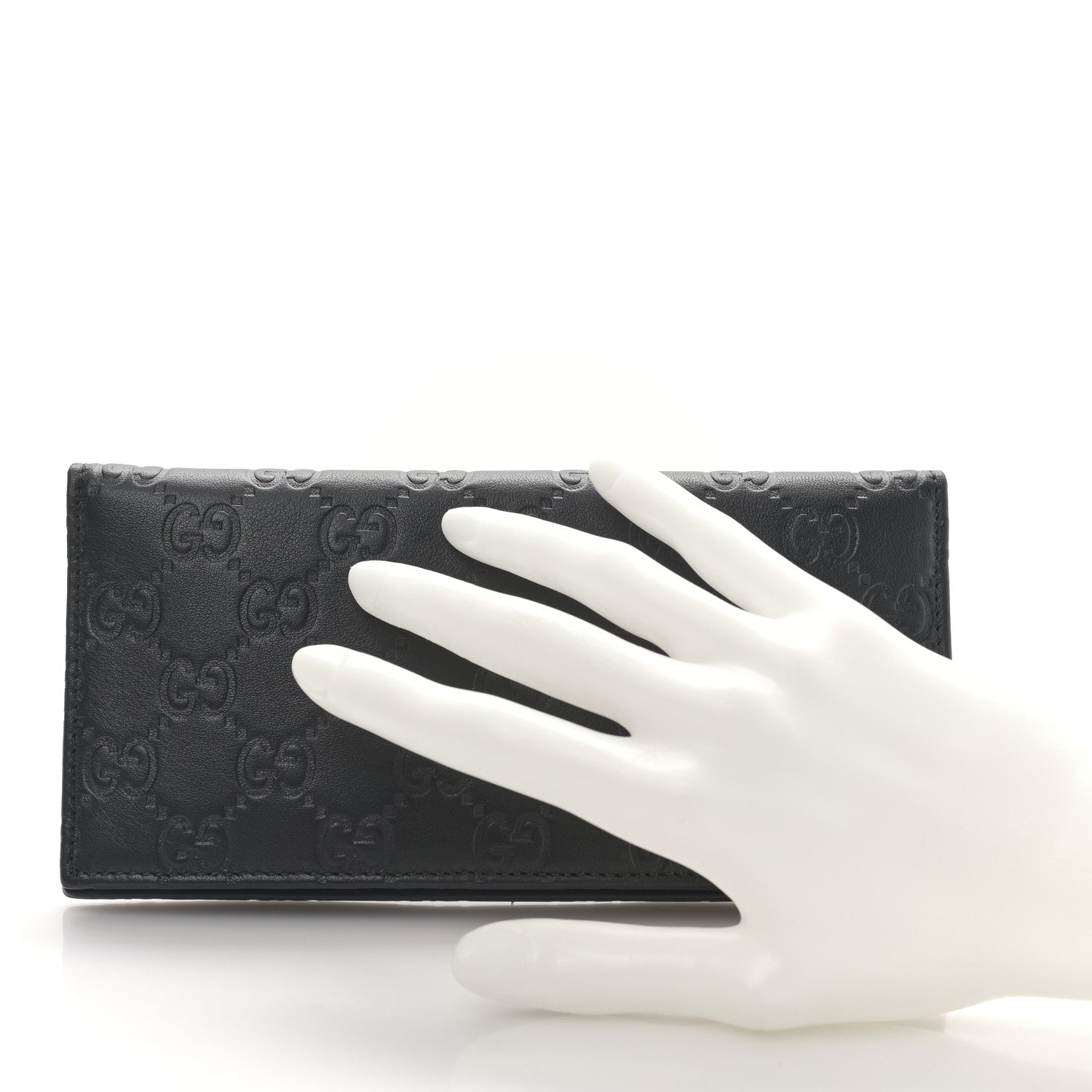 Gucci Guccissima Continental Long Flap Wallet Black 2 of 9