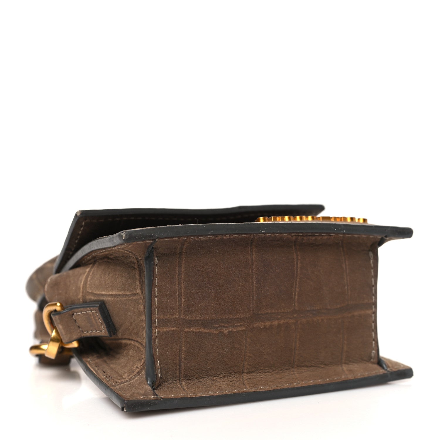 Jacquemus Suede Crocodile Embossed Le Chiquito Brown 4 of 12