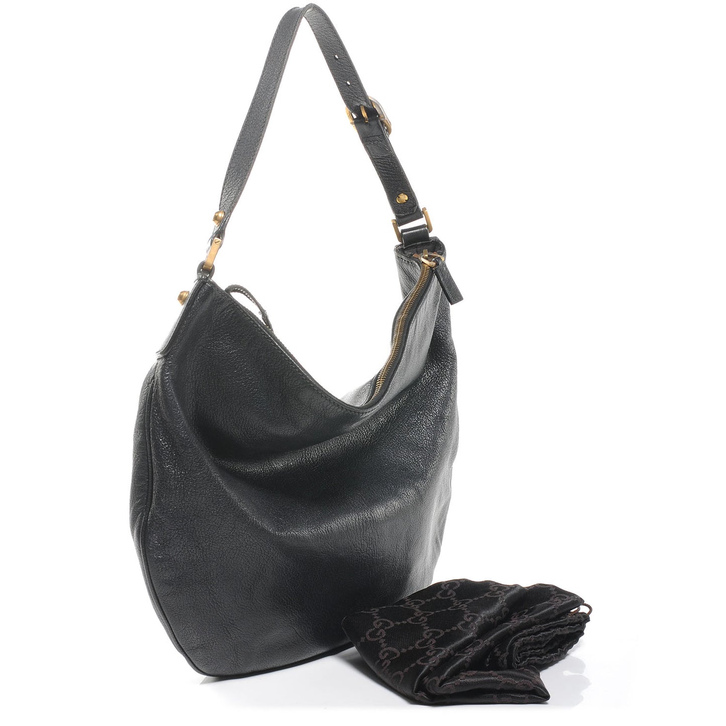 Leather Small Blondie Hobo Bag Black
