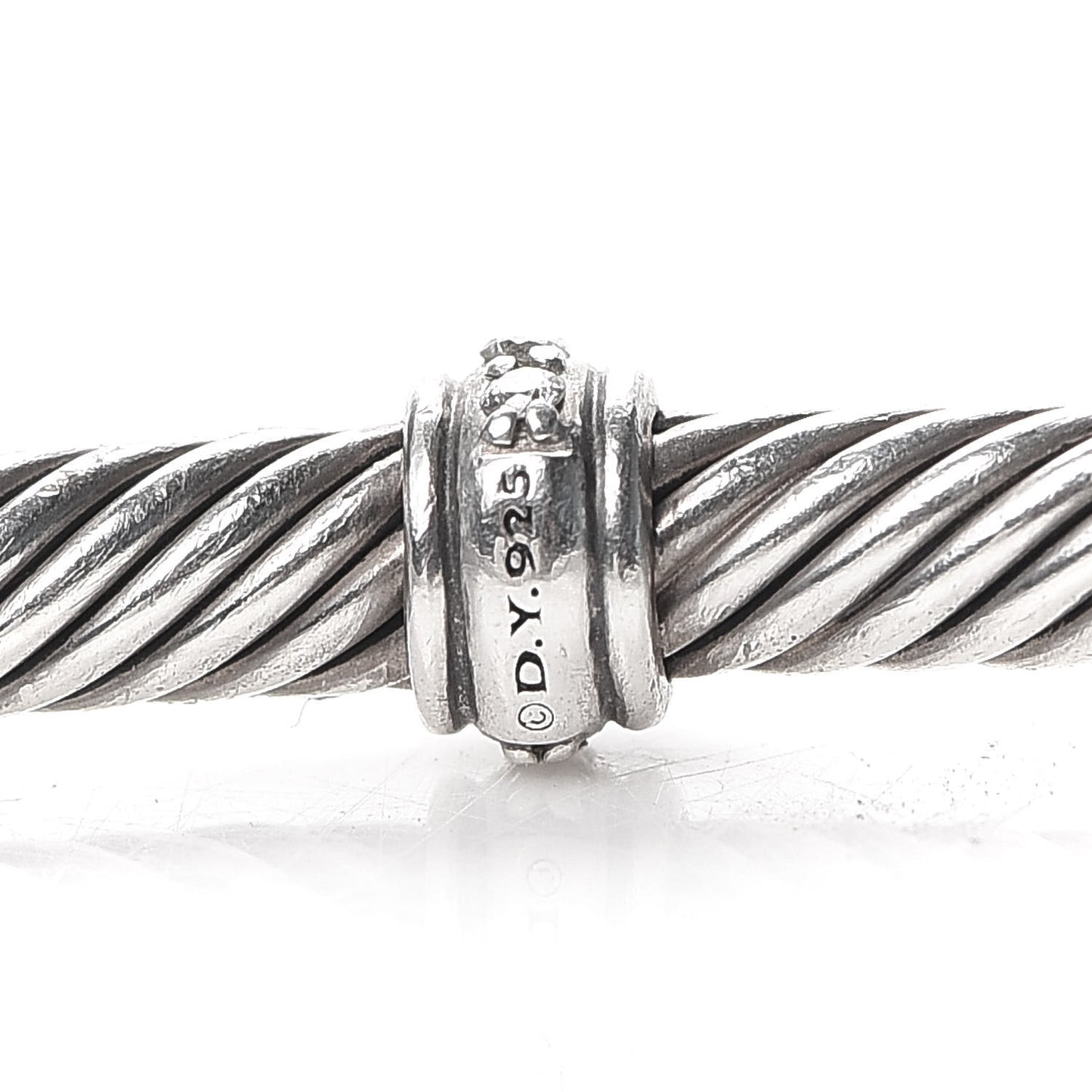 Sterling Silver Diamond 4mm Cable Classics Single Station Bracelet