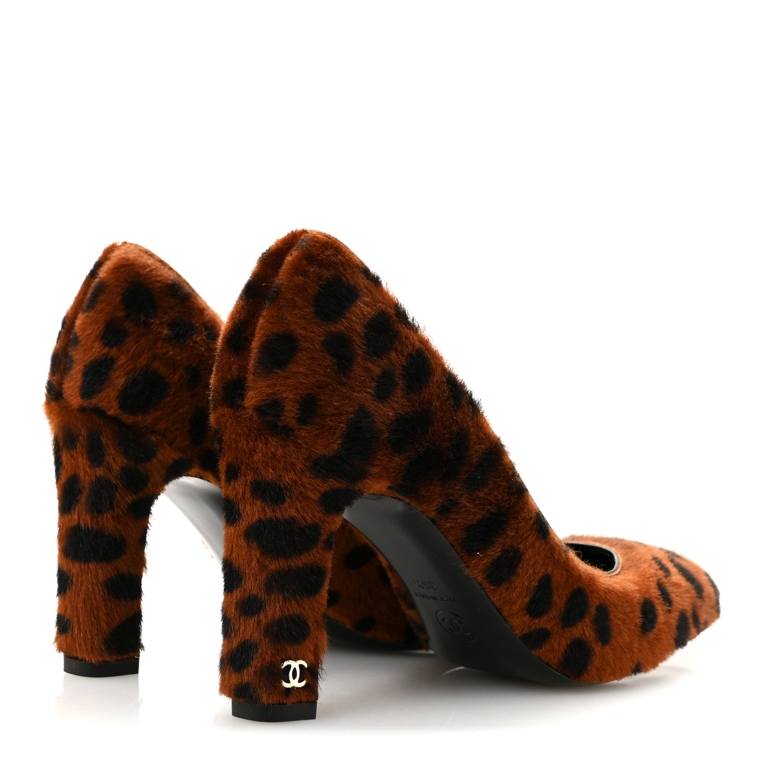 Chanel Pony Hair Lambskin Pumps 36.5 Brown Black 5 of 10