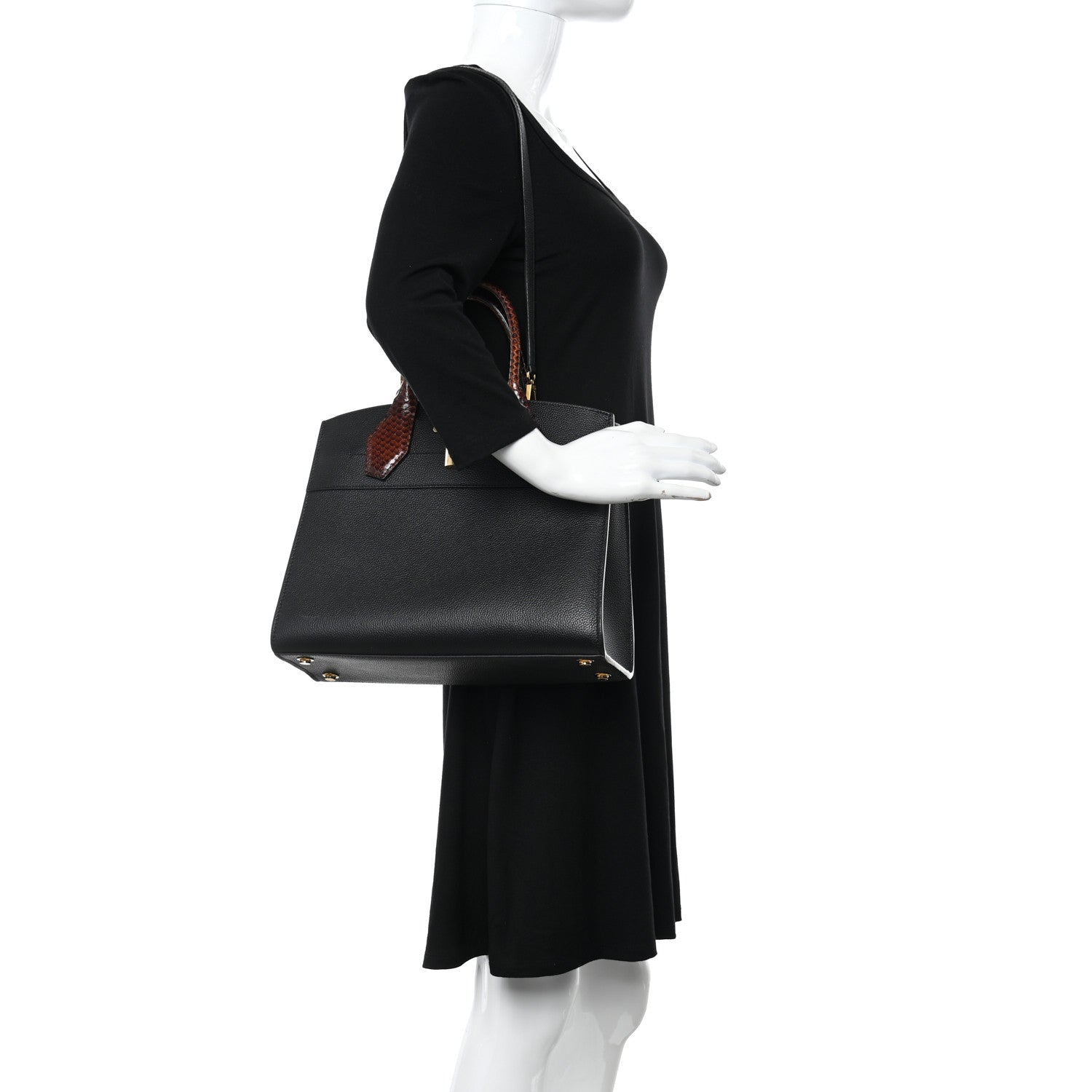 Louis Vuitton Taurillon Snakeskin City Steamer Black 2 of 12
