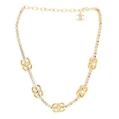Chanel Metal Crystal CC Marquise Choker Gold 3 of 7