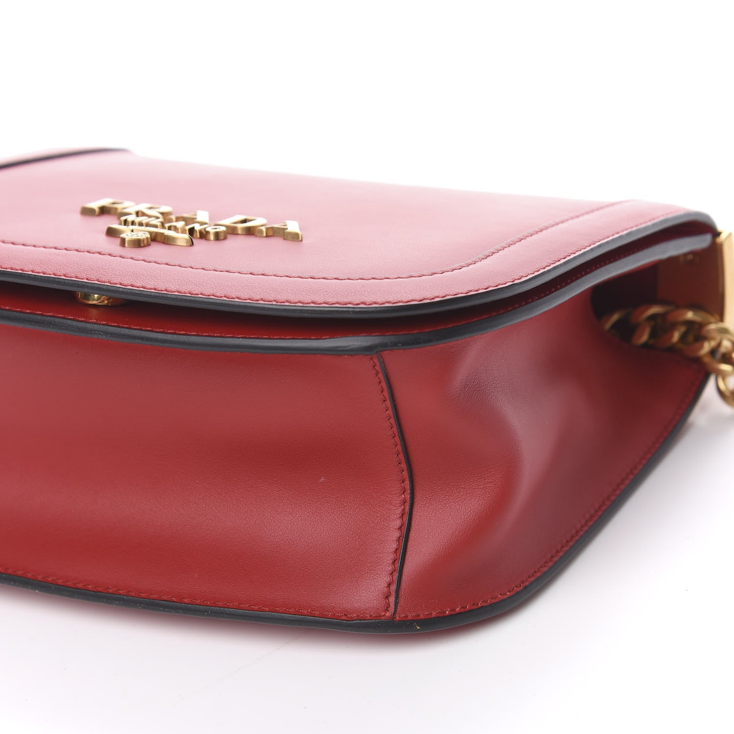 Prada City Calfskin Pionniere Saddle Bag Fuoco 8 of 9