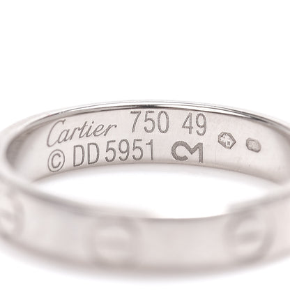Cartier 18K White Gold 3.5mm LOVE Wedding Band Ring 49 4.75 4 of 4