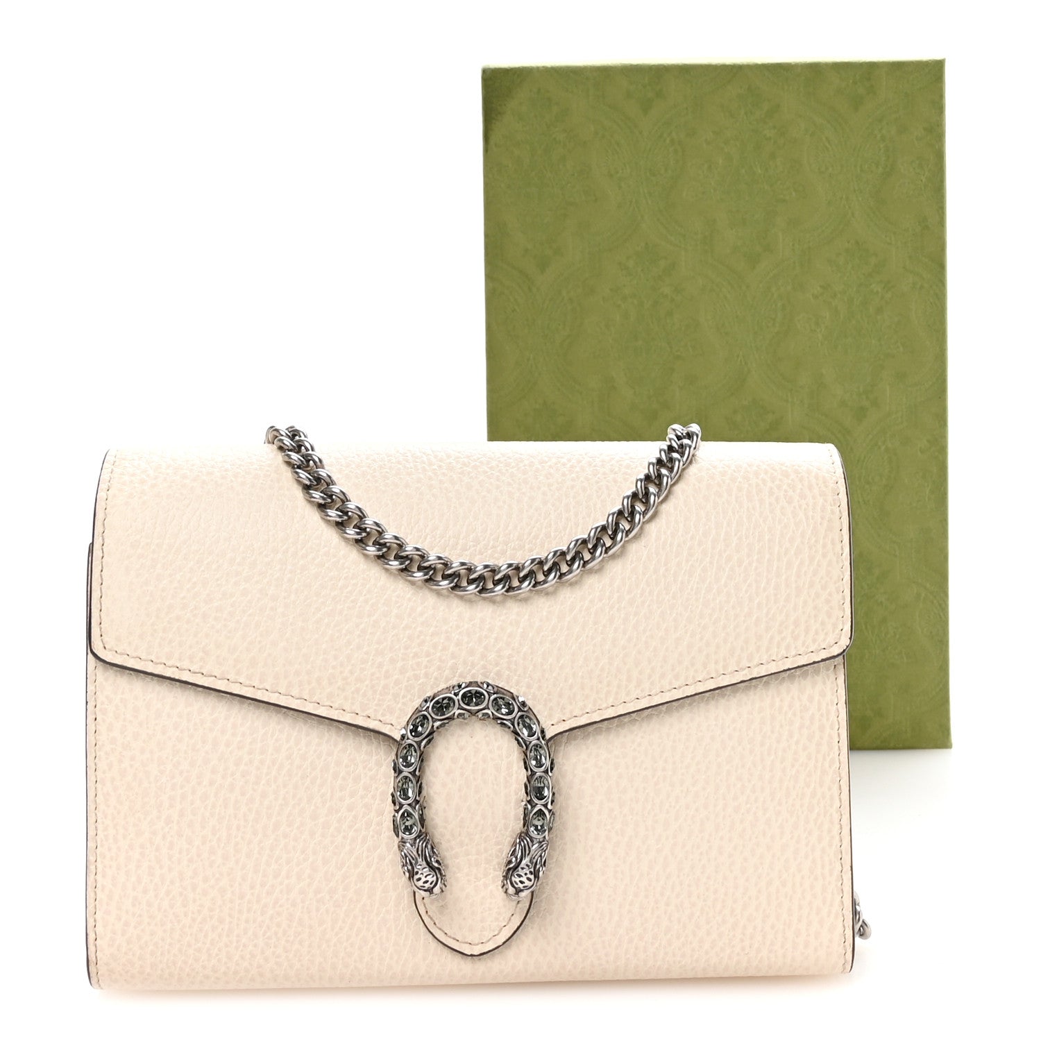 Gucci Calfskin Mini Dionysus Chain Wallet White 23 of 25
