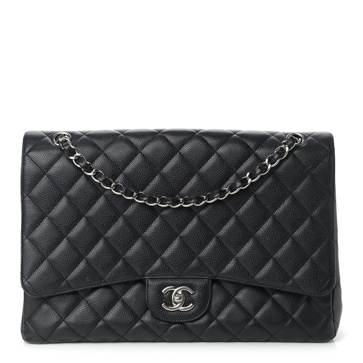 Caviar Quilted Maxi Single Flap Black