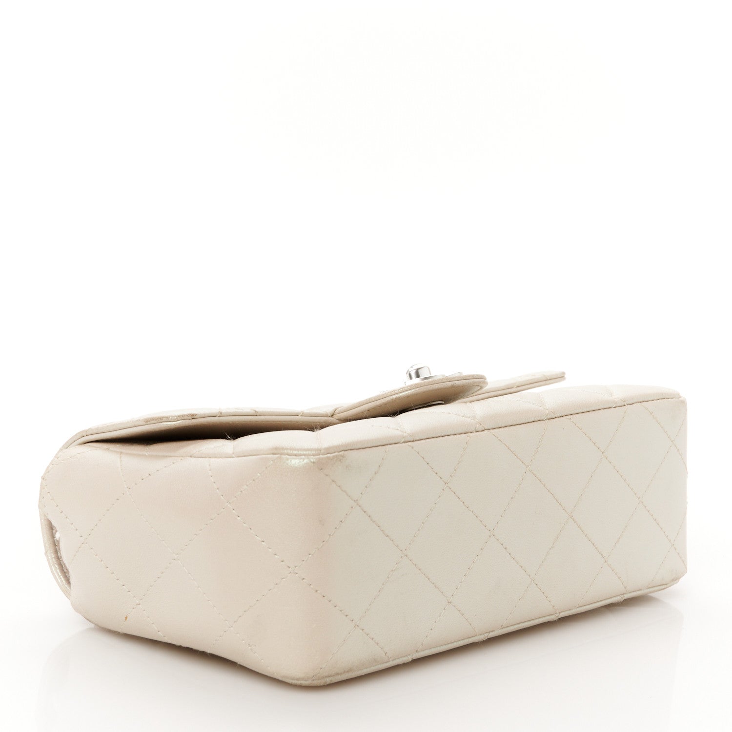 Chanel Iridescent Lambskin Quilted Mini Rectangular Flap Ivory 4 of 11