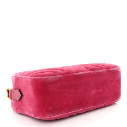 Gucci Velvet Matelasse Small GG Marmont Chain Shoulder Bag Light Raspberry Rose 4 of 10