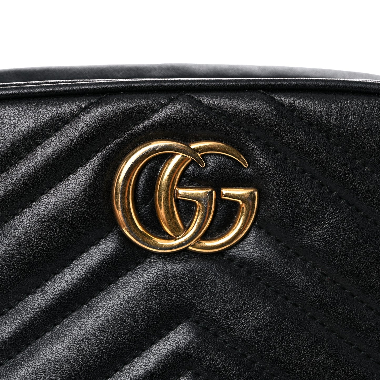Calfskin Matelasse Mini GG Marmont Chain Shoulder Bag Black