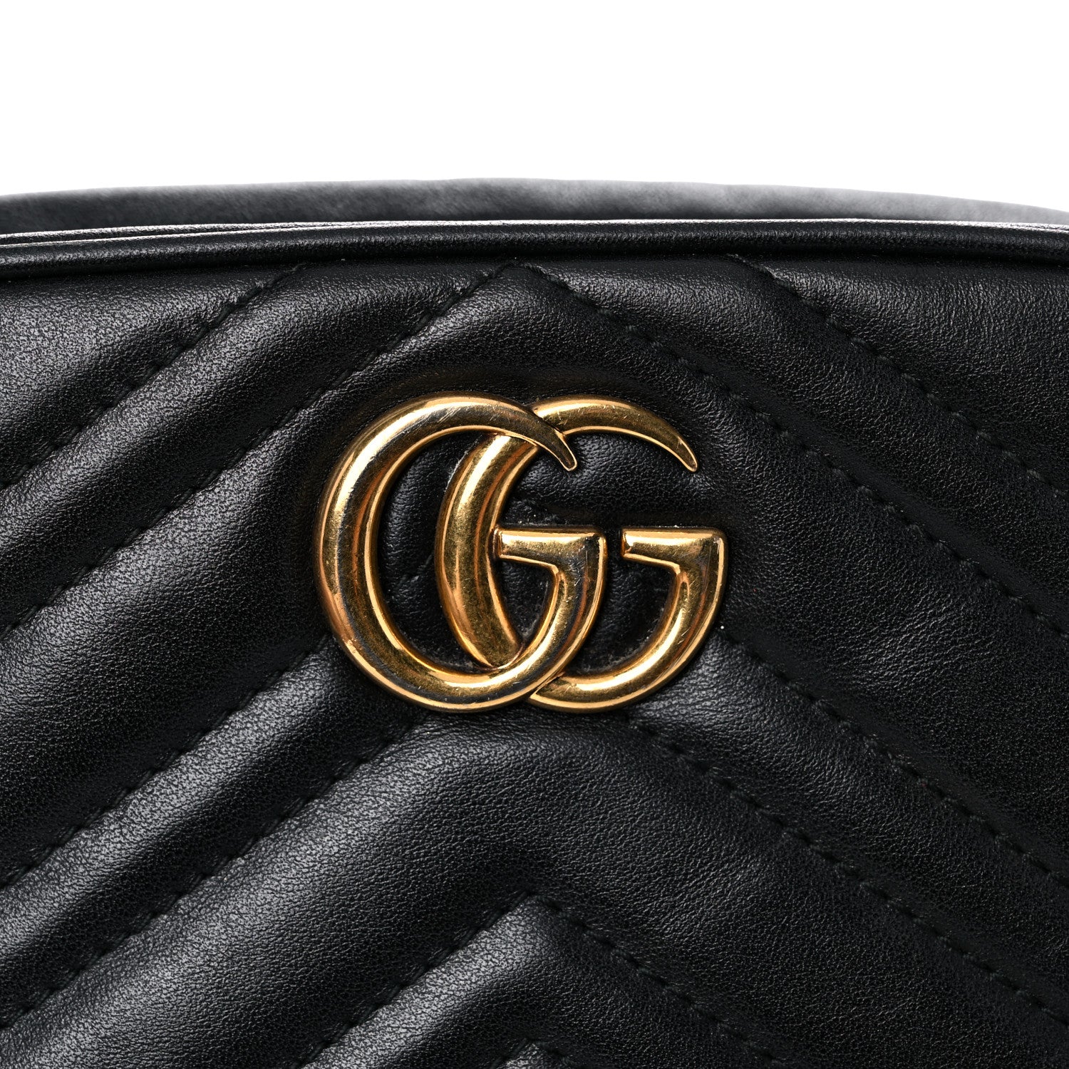 Gucci Calfskin Matelasse Mini GG Marmont Chain Shoulder Bag Black 16 of 16