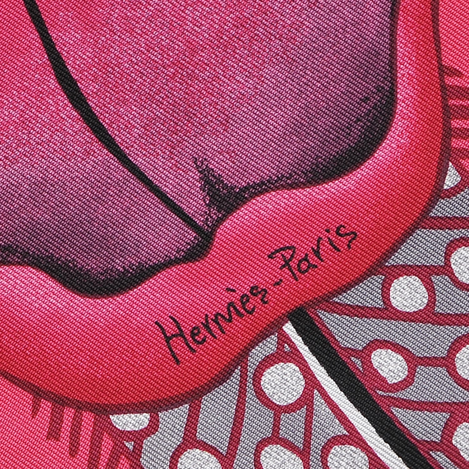 Hermes Silk Baobab Cat Pocket Square Scarf Rose Vif Prune Gris 4 of 8