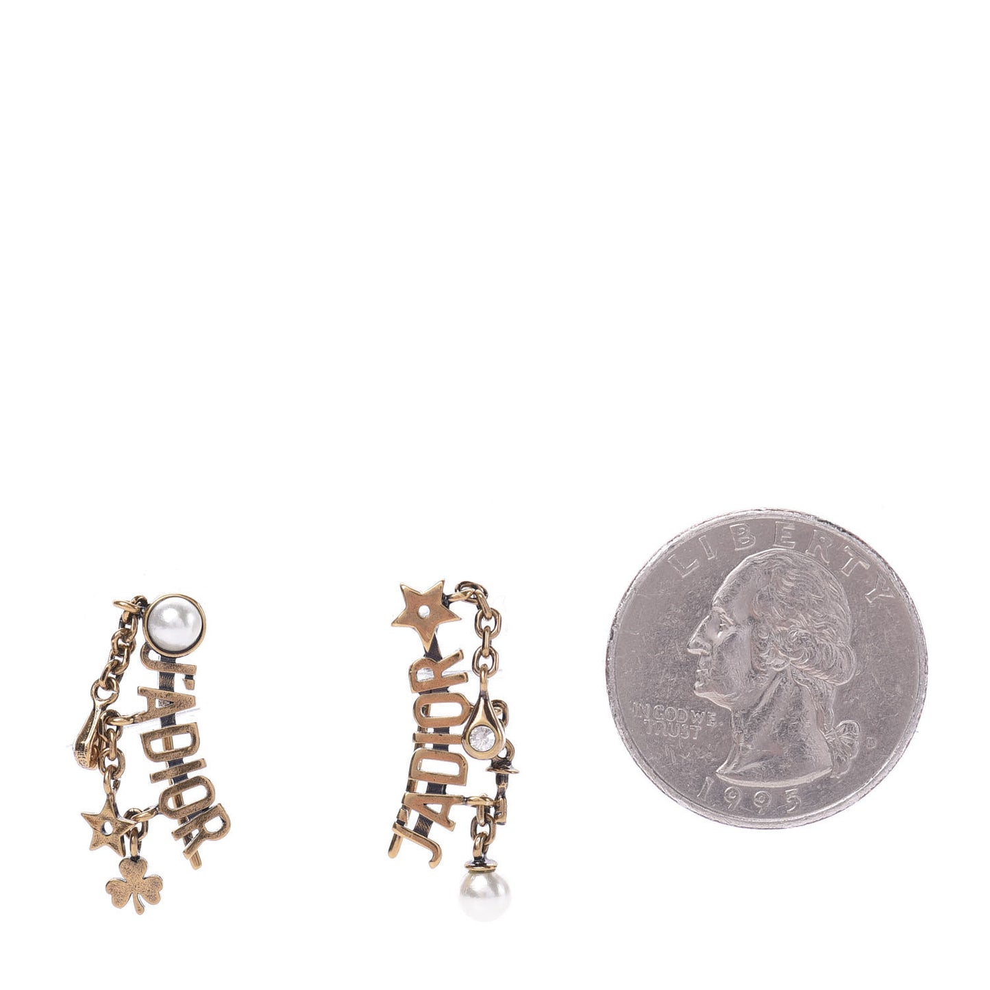 Metal Pearl J'Adior Earrings Aged Gold