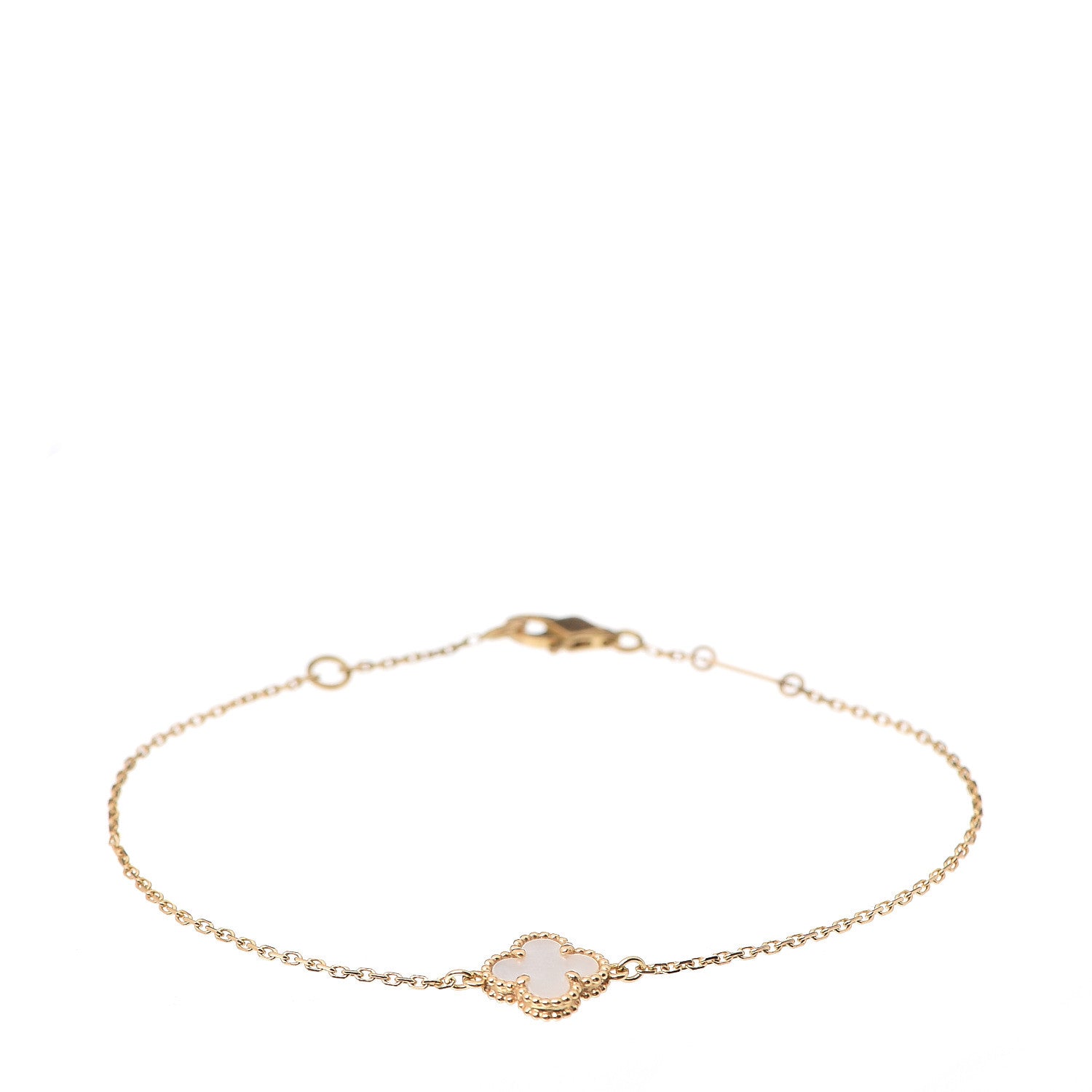Van Cleef & Arpels 18K Yellow Gold Mother of Pearl Sweet Alhambra Bracelet 1 of 4