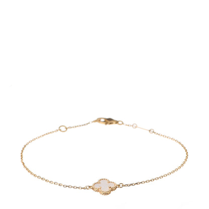 Van Cleef & Arpels 18K Yellow Gold Mother of Pearl Sweet Alhambra Bracelet 1 of 4