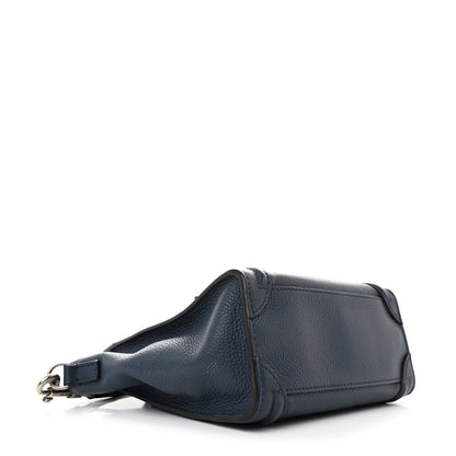 Celine Drummed Calfskin Nano Luggage Navy Blue 4 of 10
