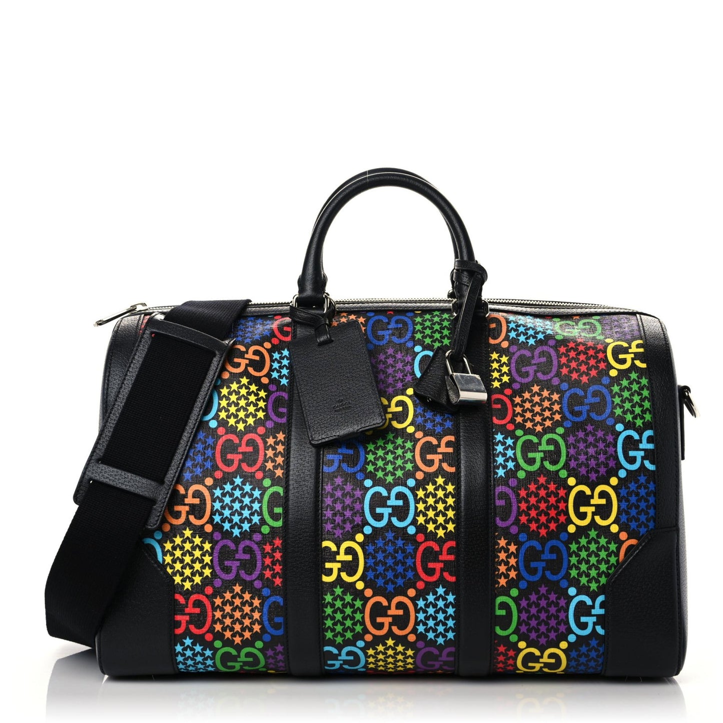 GG Supreme Monogram Psychedelic Duffle Bag Black Multicolor