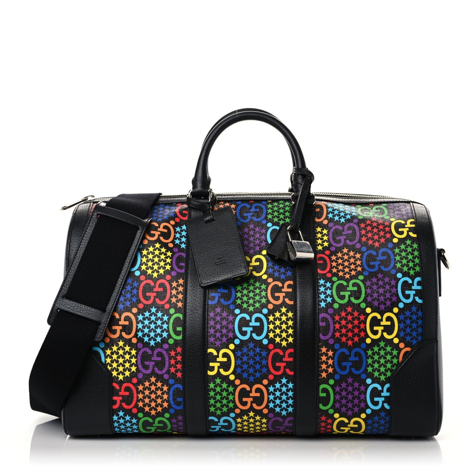 Gucci GG Supreme Monogram Psychedelic Duffle Bag Black Multicolor 1 of 10