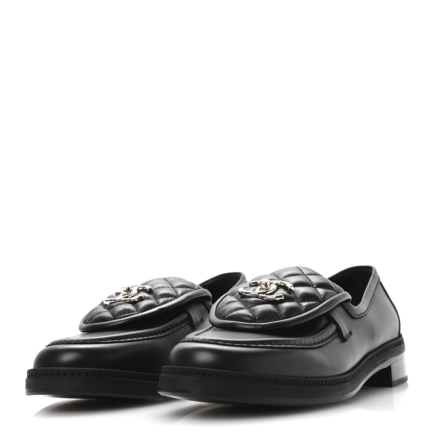 Lambskin Quilted CC Turnlock Loafers 41 Black