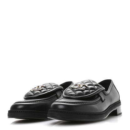 Chanel Lambskin Quilted CC Turnlock Loafers 41 Black 4 of 9