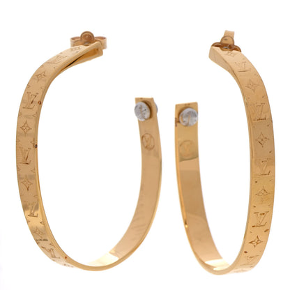 Louis Vuitton Metal Nanogram Hoop Earrings Gold 1 of 5