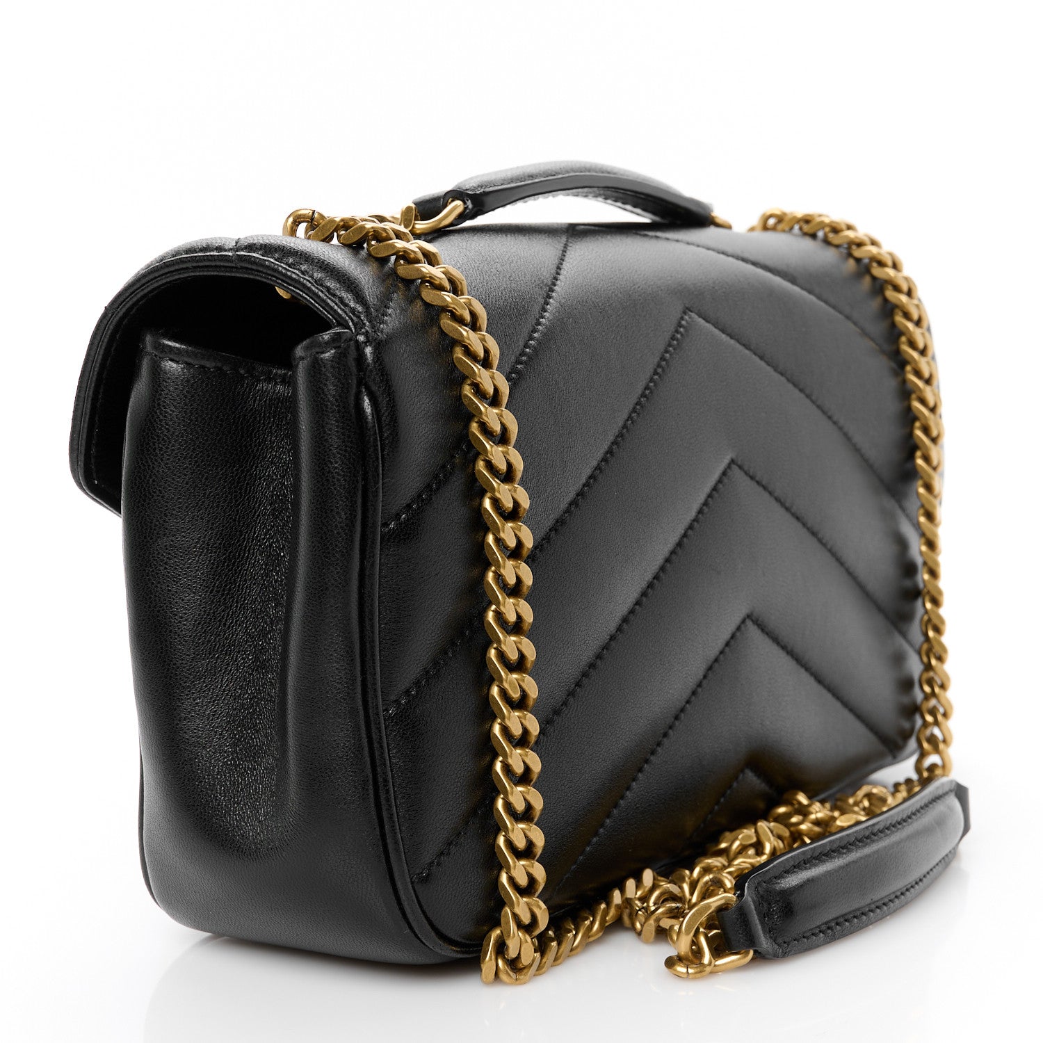 Saint Laurent Lambskin Chevron Quilted Small Loulou Black 5 of 13