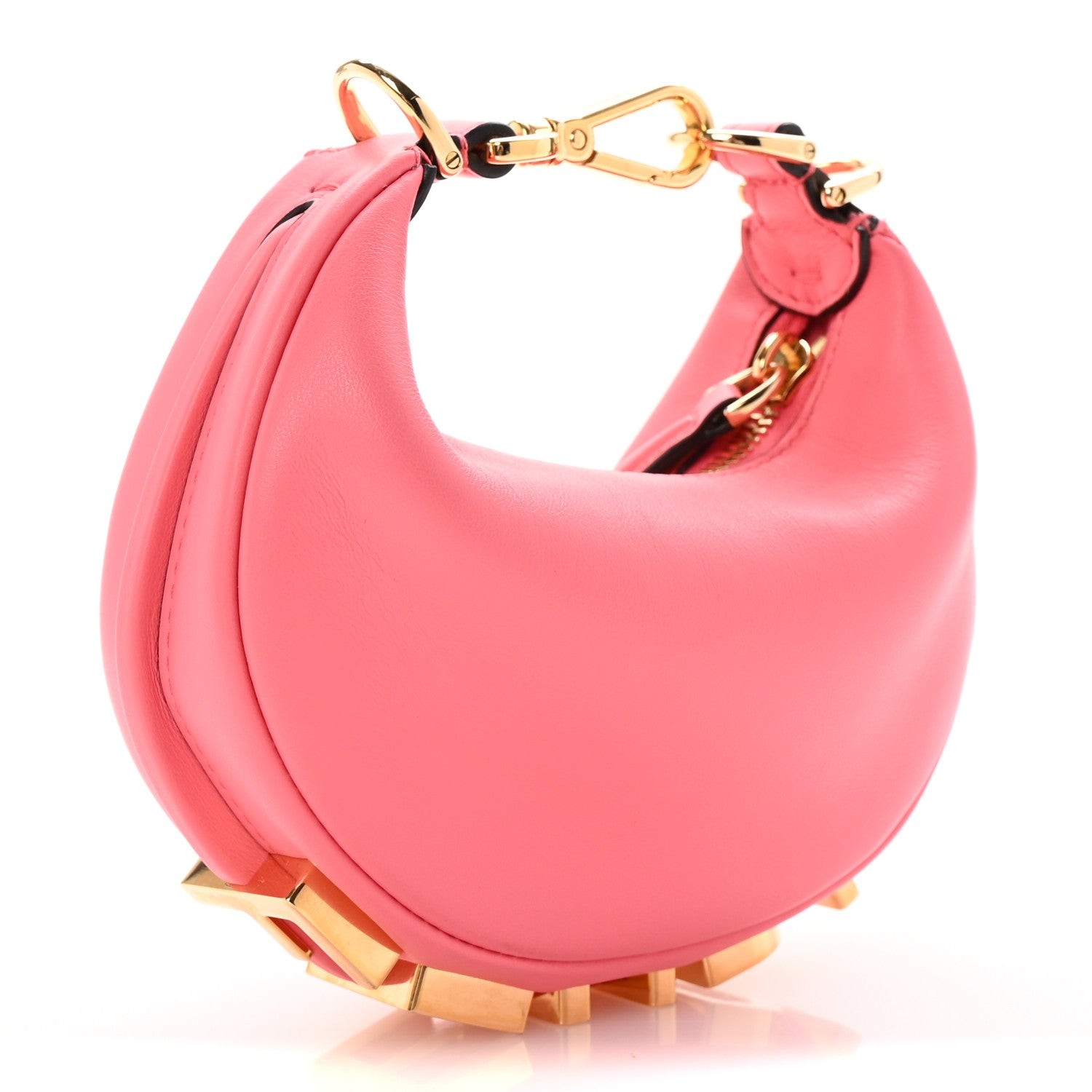 Fendi Vitello Grace New Matte Nano Fendigraphy Hobo Charm Pink Dalia 3 of 6