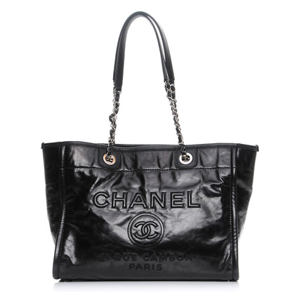Chanel Glazed Calfskin Small Deauville Tote Black 1 of 8