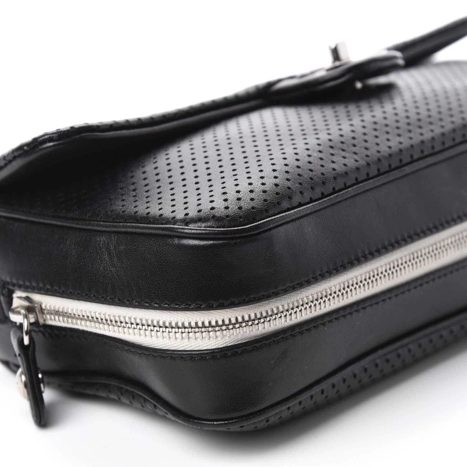 Chanel Lambskin Perforated Medium Baseball Spirit Flap Black 6 of 10