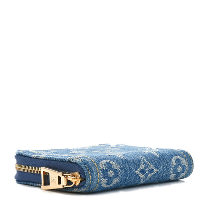 Louis Vuitton Denim Monogram Zippy Coin Purse Blue 4 of 8