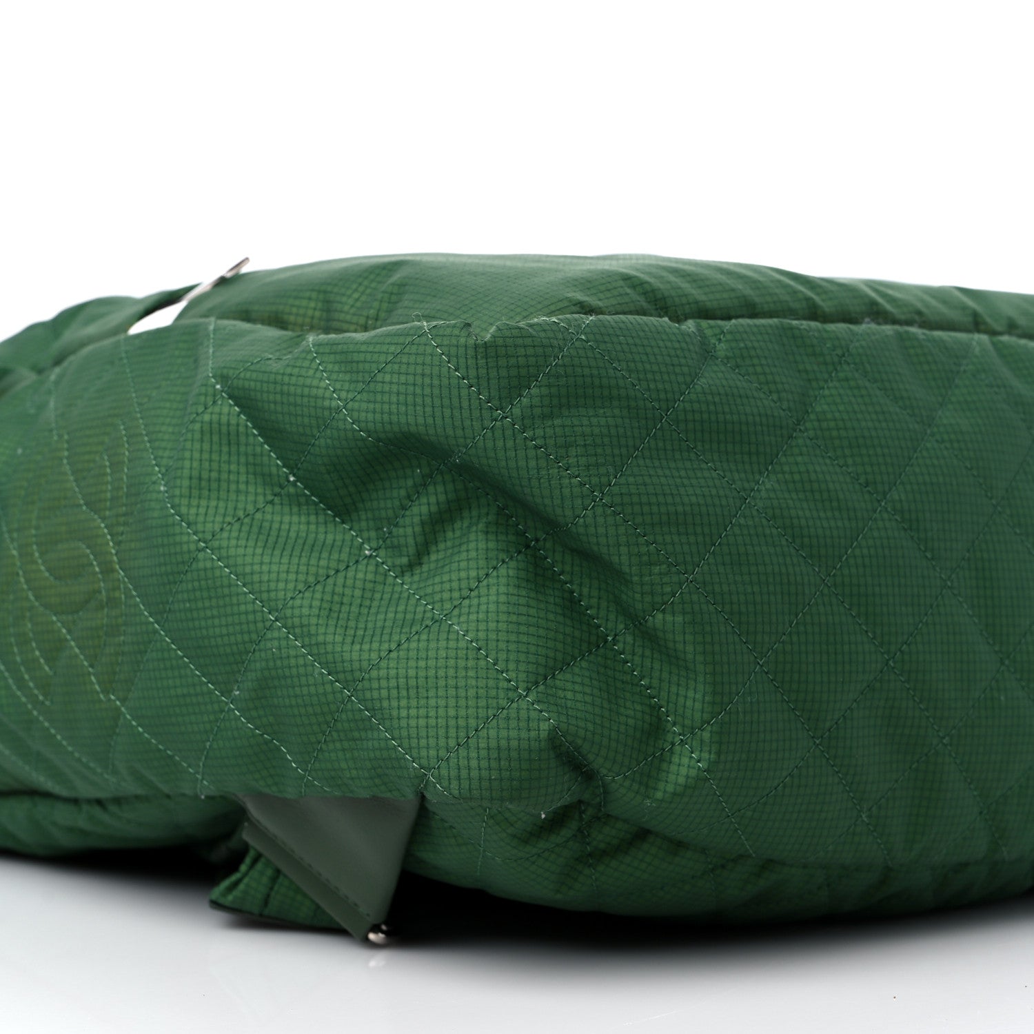 Chanel Nylon Quilted CC Backpack Green White 8 of 11