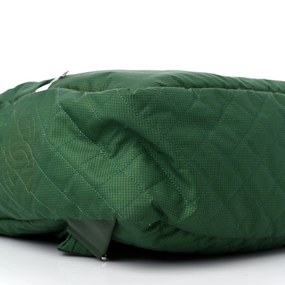 Chanel Nylon Quilted CC Backpack Green White 8 of 11