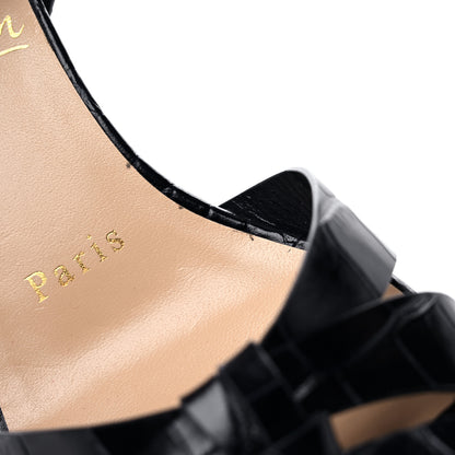 Christian Louboutin Calfskin Crocodile Embossed New Trezuma Sandals 36.5 Black 8 of 11