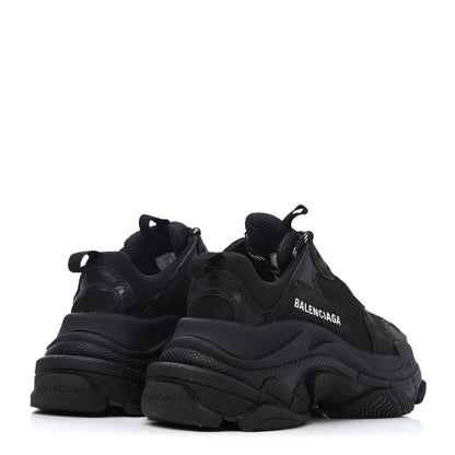 Balenciaga Fabric Mesh Womens Triple S Sneakers 35 Black 3 of 4