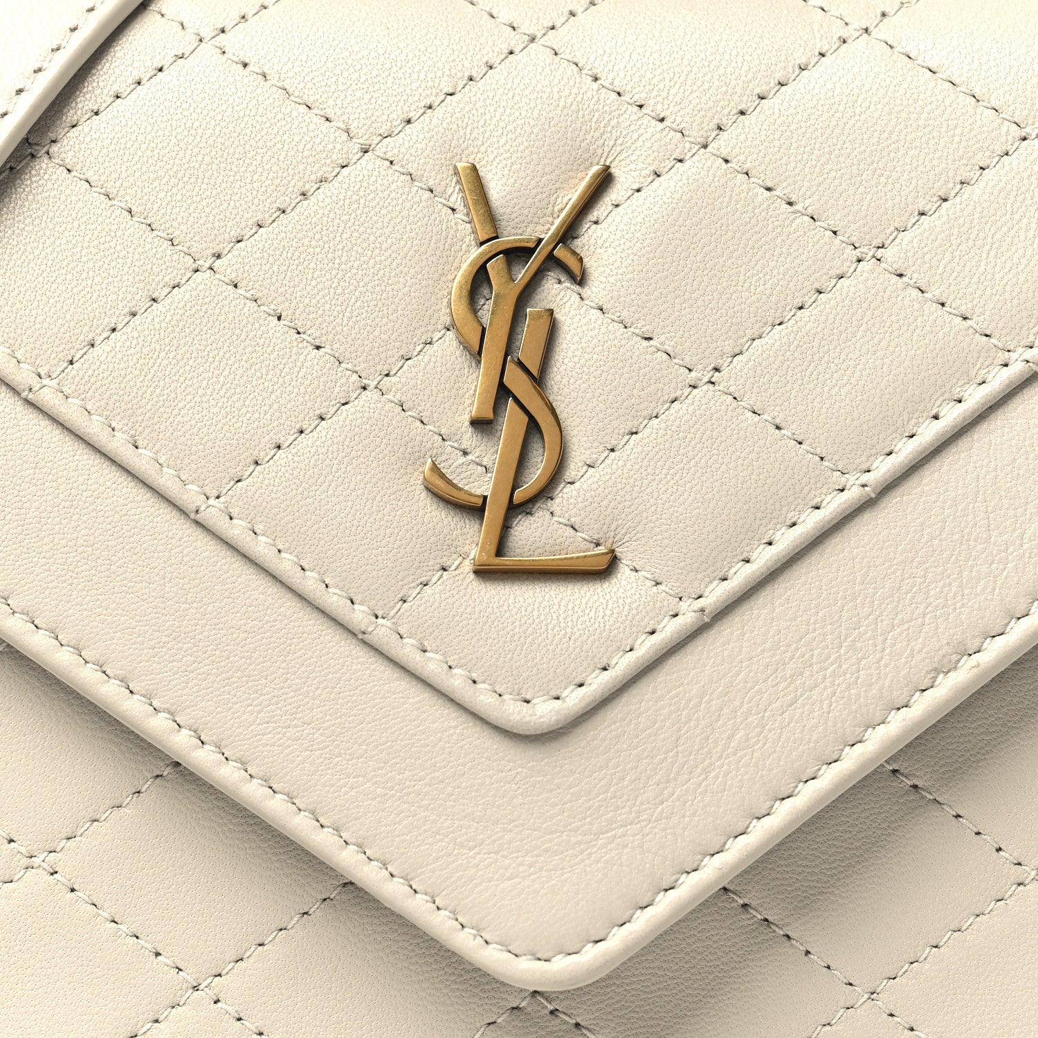 Saint Laurent Lambskin Quilted Mini Gaby Satchel Blanc Vintage 8 of 10