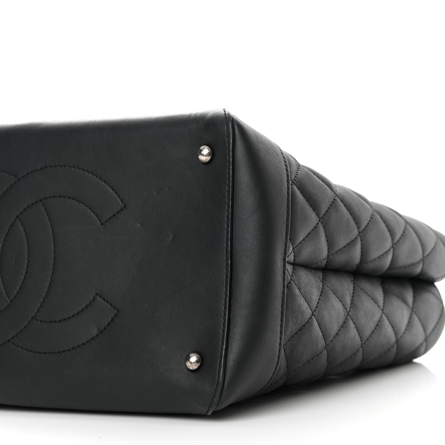 Chanel Calfskin Quilted Small Easy Shopping Tote Black 9 of 13