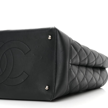 Chanel Calfskin Quilted Small Easy Shopping Tote Black 9 of 13