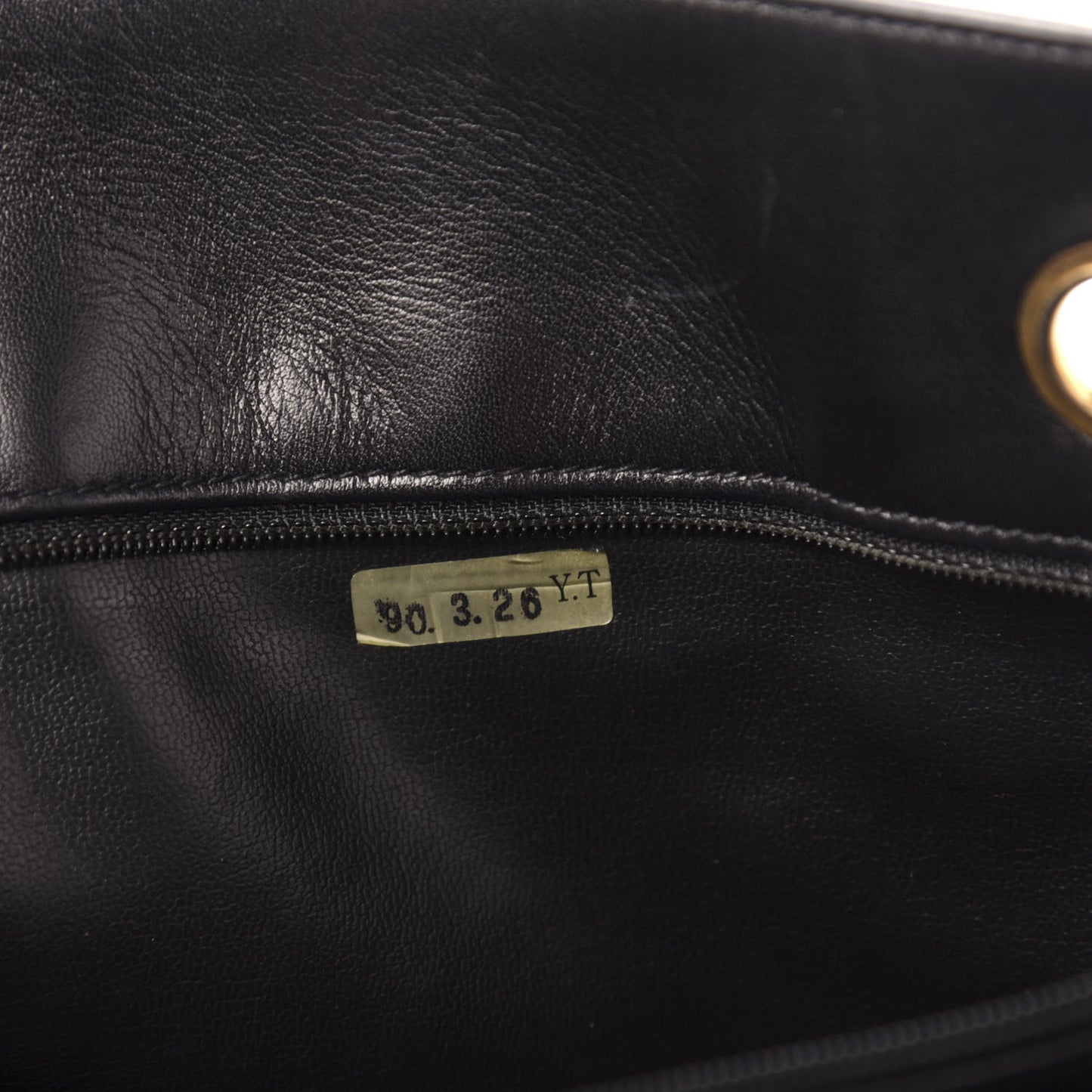 Lambskin Stitched Shopper Tote Black