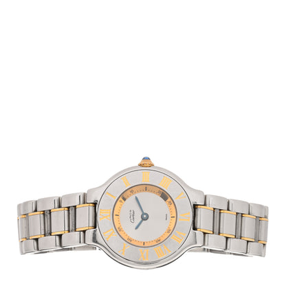 Cartier Stainless Steel 18K Yellow Gold 28mm Must De 21 Quartz Watch 2 of 4