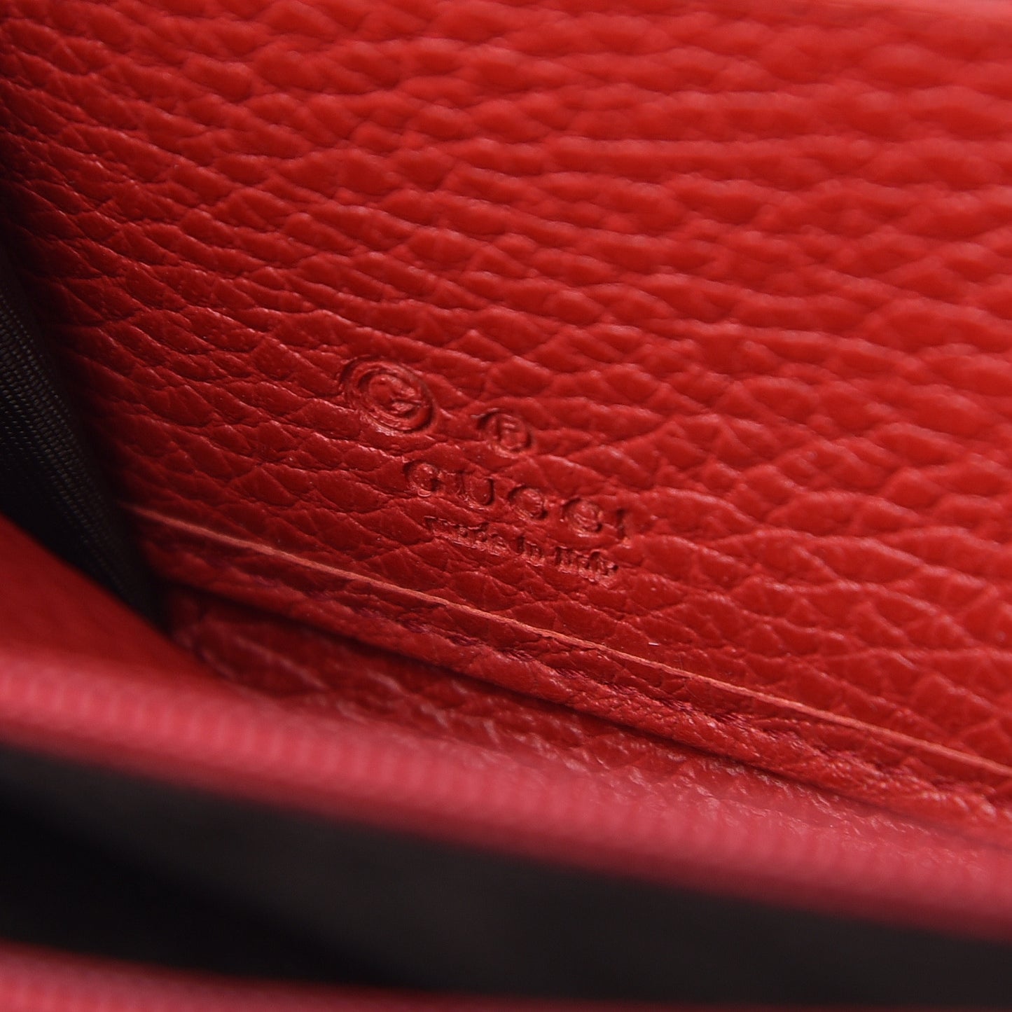 Dollar Calfskin GG Zip Around Wallet Red