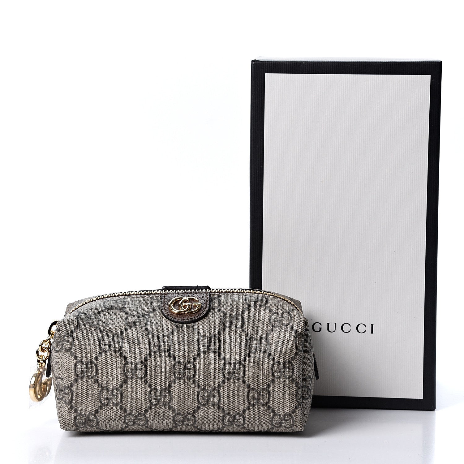 Gucci Soft GG Supreme Monogram Calfskin Small Ophidia Cosmetic Case Beige Ebony New Acero 9 of 9